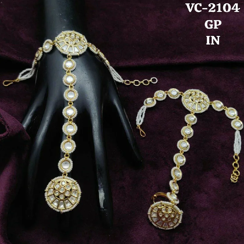 Shop Dazzling Jewelry At The Best Prices Vivah Creations Gold Plated Kundan Hand Harness